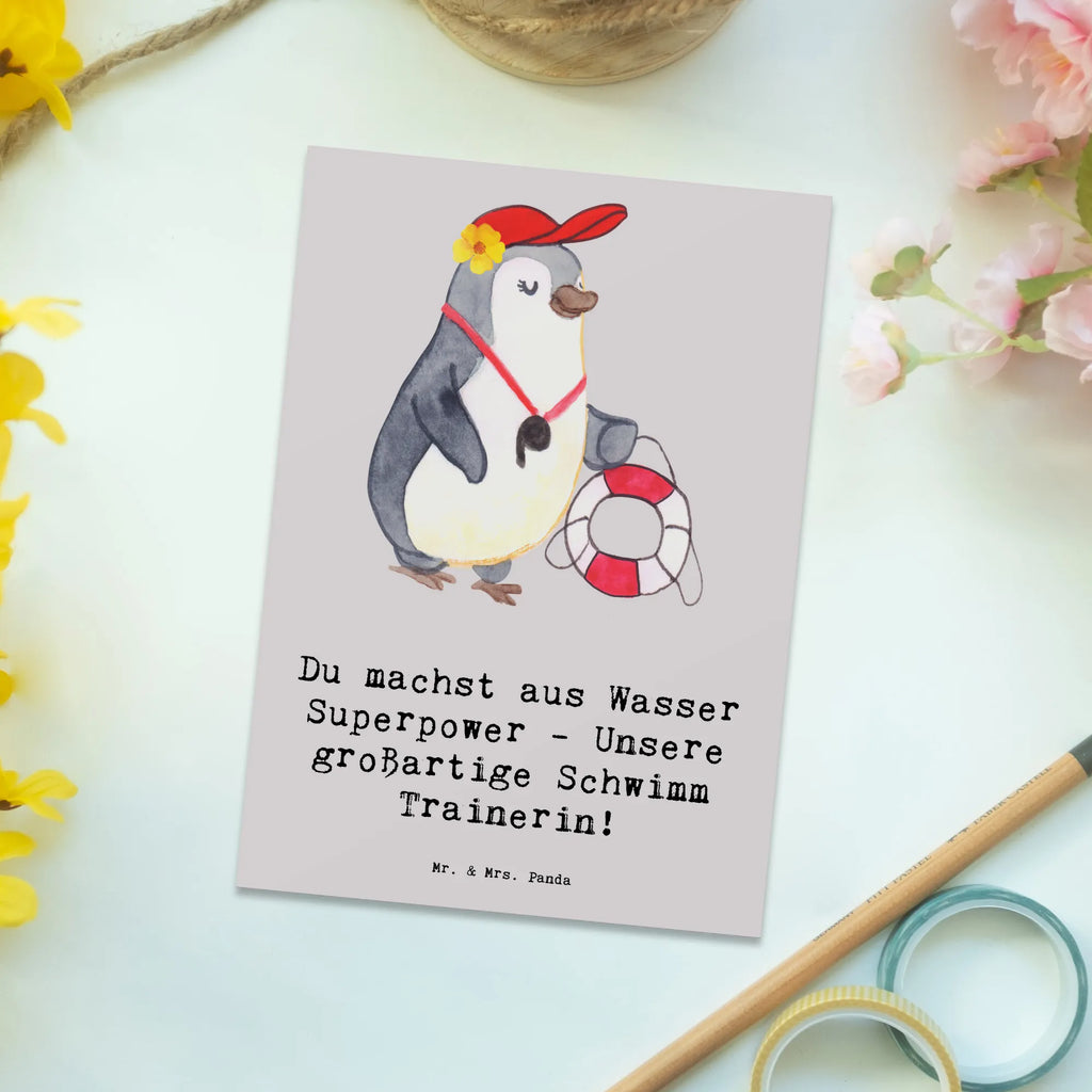 Postkarte Superpower Schwimmen Trainerin Postkarte, Karte, Geschenkkarte, Grußkarte, Einladung, Ansichtskarte, Geburtstagskarte, Einladungskarte, Dankeskarte, Ansichtskarten, Einladung Geburtstag, Einladungskarten Geburtstag, Geschenk, Sport, Sportart, Hobby, Schenken, Danke, Dankeschön, Auszeichnung, Gewinn, Sportler