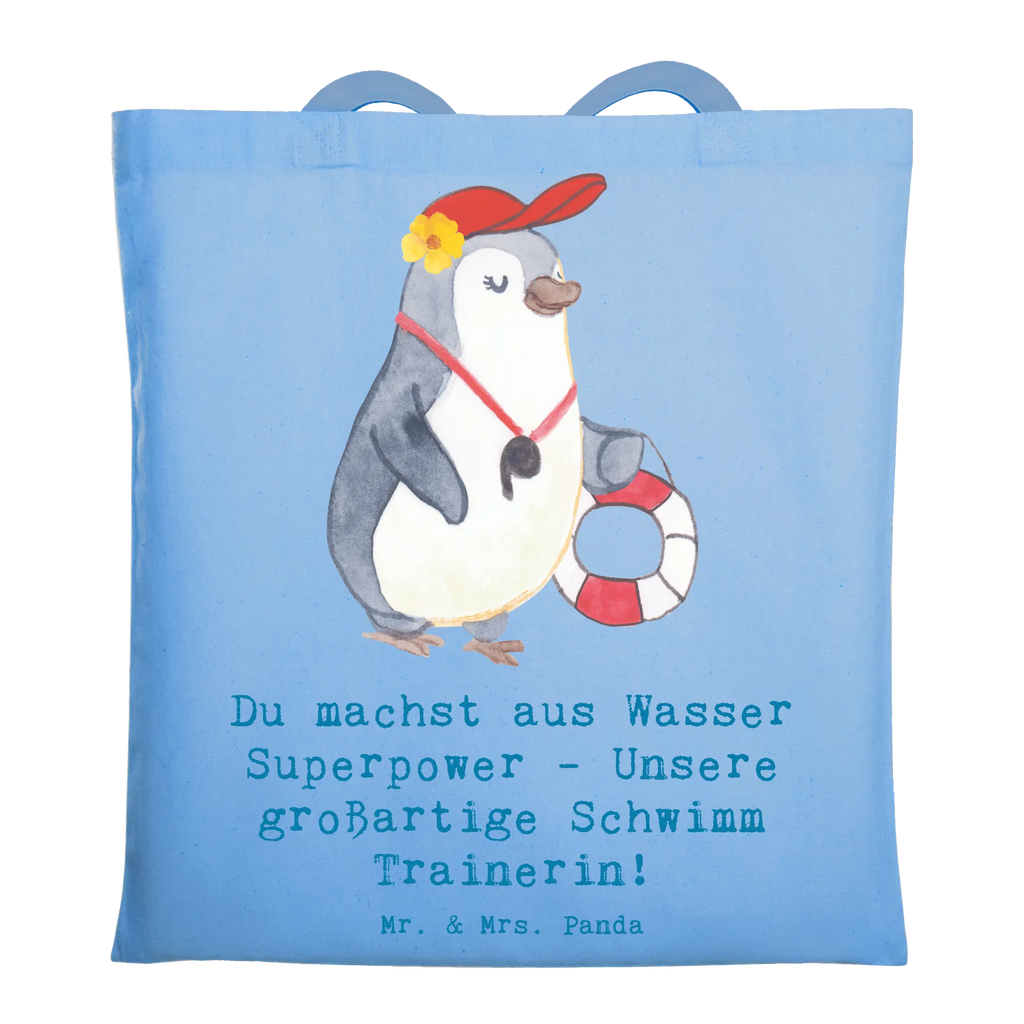 Tragetasche Superpower Schwimmen Trainerin Beuteltasche, Beutel, Einkaufstasche, Jutebeutel, Stoffbeutel, Tasche, Shopper, Umhängetasche, Strandtasche, Schultertasche, Stofftasche, Tragetasche, Badetasche, Jutetasche, Einkaufstüte, Laptoptasche, Geschenk, Sport, Sportart, Hobby, Schenken, Danke, Dankeschön, Auszeichnung, Gewinn, Sportler