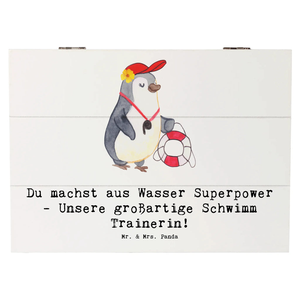 Holzkiste Superpower Schwimmen Trainerin Holzkiste, Kiste, Schatzkiste, Truhe, Schatulle, XXL, Erinnerungsbox, Erinnerungskiste, Dekokiste, Aufbewahrungsbox, Geschenkbox, Geschenkdose, Geschenk, Sport, Sportart, Hobby, Schenken, Danke, Dankeschön, Auszeichnung, Gewinn, Sportler