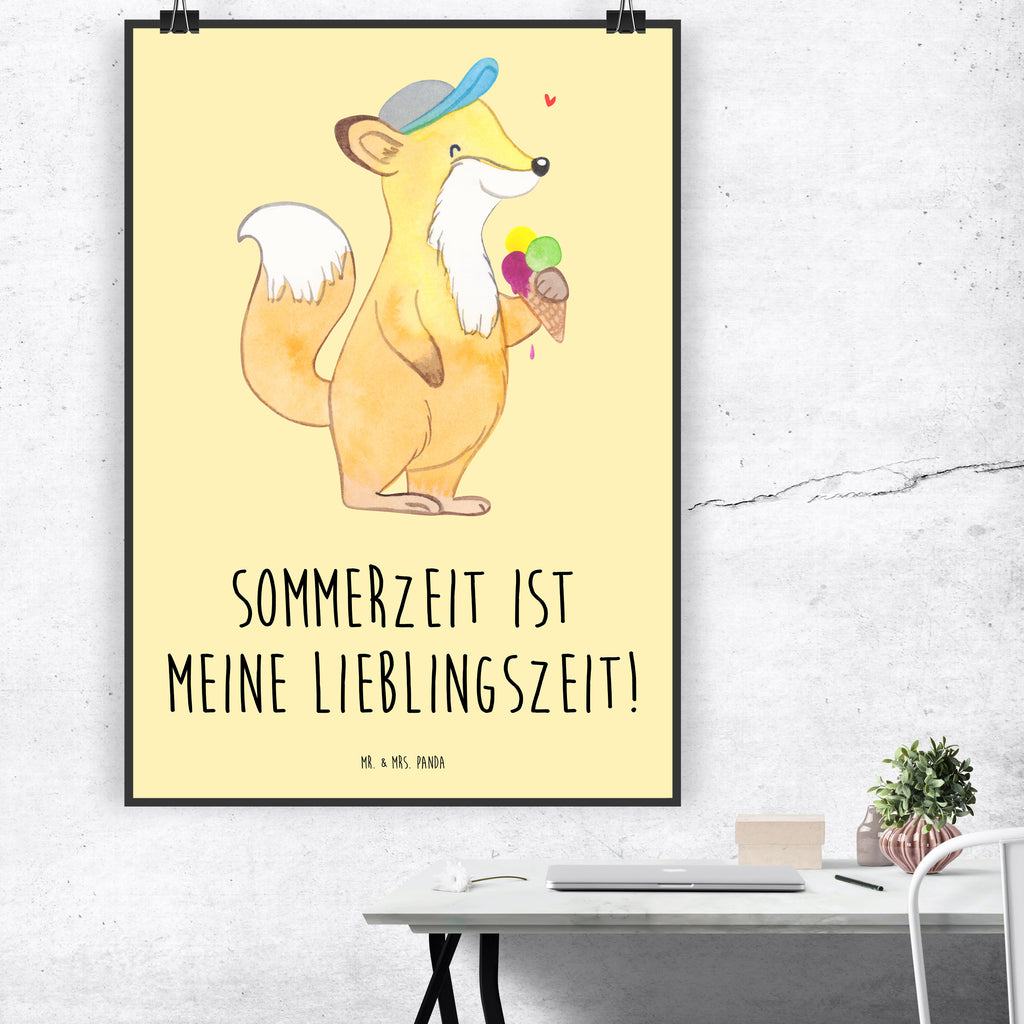 Poster Sommer Freude Poster, Wandposter, Bild, Wanddeko, Küchenposter, Kinderposter, Wanddeko Bild, Raumdekoration, Wanddekoration, Handgemaltes Poster, Mr. & Mrs. Panda Poster, Designposter, Kunstdruck, Posterdruck, Sommer, Sommermotive, Urlaubsmotive, Produkte für Urlauber, Sommer Produkte