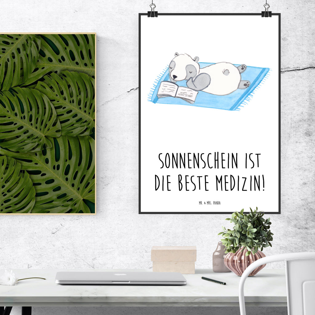 Poster Sommer Sonnenschein Poster, Wandposter, Bild, Wanddeko, Küchenposter, Kinderposter, Wanddeko Bild, Raumdekoration, Wanddekoration, Handgemaltes Poster, Mr. & Mrs. Panda Poster, Designposter, Kunstdruck, Posterdruck, Sommer, Sommermotive, Urlaubsmotive, Produkte für Urlauber, Sommer Produkte