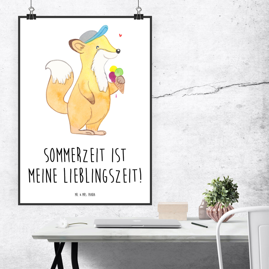 Poster Sommer Freude Poster, Wandposter, Bild, Wanddeko, Küchenposter, Kinderposter, Wanddeko Bild, Raumdekoration, Wanddekoration, Handgemaltes Poster, Mr. & Mrs. Panda Poster, Designposter, Kunstdruck, Posterdruck, Sommer, Sommermotive, Urlaubsmotive, Produkte für Urlauber, Sommer Produkte