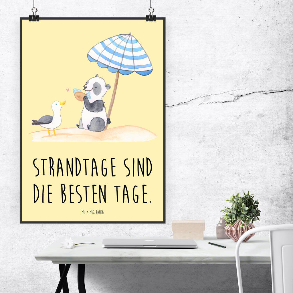 Poster Sommer Strandtage Poster, Wandposter, Bild, Wanddeko, Küchenposter, Kinderposter, Wanddeko Bild, Raumdekoration, Wanddekoration, Handgemaltes Poster, Mr. & Mrs. Panda Poster, Designposter, Kunstdruck, Posterdruck, Sommer, Sommermotive, Urlaubsmotive, Produkte für Urlauber, Sommer Produkte