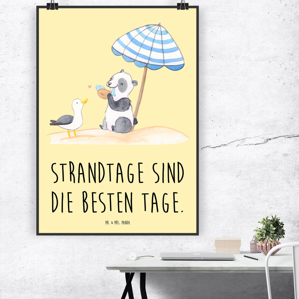 Poster Sommer Strandtage Poster, Wandposter, Bild, Wanddeko, Küchenposter, Kinderposter, Wanddeko Bild, Raumdekoration, Wanddekoration, Handgemaltes Poster, Mr. & Mrs. Panda Poster, Designposter, Kunstdruck, Posterdruck, Sommer, Sommermotive, Urlaubsmotive, Produkte für Urlauber, Sommer Produkte