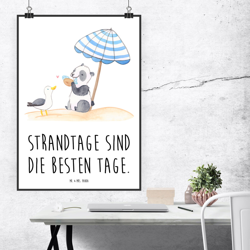 Poster Sommer Strandtage Poster, Wandposter, Bild, Wanddeko, Küchenposter, Kinderposter, Wanddeko Bild, Raumdekoration, Wanddekoration, Handgemaltes Poster, Mr. & Mrs. Panda Poster, Designposter, Kunstdruck, Posterdruck, Sommer, Sommermotive, Urlaubsmotive, Produkte für Urlauber, Sommer Produkte