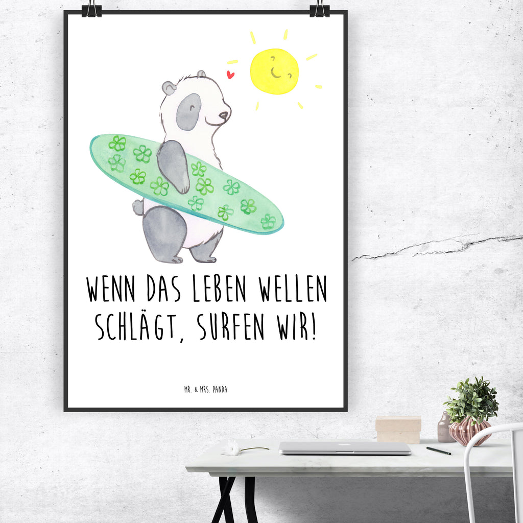 Poster Sommer Wellen Surf Poster, Wandposter, Bild, Wanddeko, Küchenposter, Kinderposter, Wanddeko Bild, Raumdekoration, Wanddekoration, Handgemaltes Poster, Mr. & Mrs. Panda Poster, Designposter, Kunstdruck, Posterdruck, Sommer, Sommermotive, Urlaubsmotive, Produkte für Urlauber, Sommer Produkte