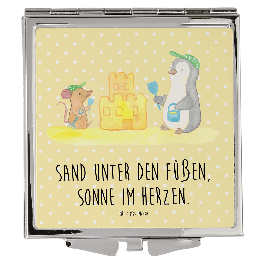 Handtaschenspiegel quadratisch Sommer Meer Strand Spiegel, Handtasche, Quadrat, silber, schminken, Schminkspiegel, Sommer, Sommermotive, Urlaubsmotive, Produkte für Urlauber, Sommer Produkte