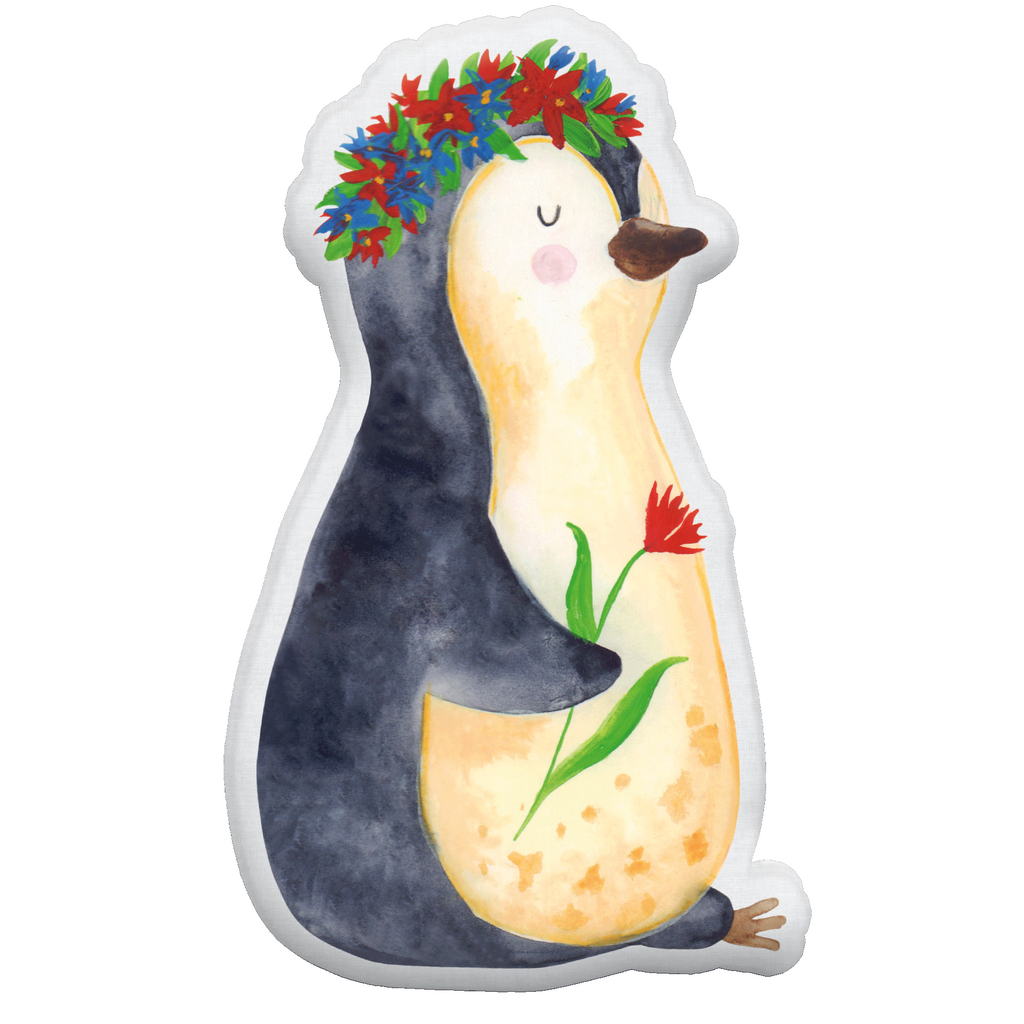 Kissen Kuscheltier Pinguin Blumen Tierkissen, Kuscheltier, Plüschtier, Pinguin, Pinguine, Blumenkranz, Universum, Leben, Wünsche, Ziele, Lebensziele, Motivation, Lebenslust, Liebeskummer, Geschenkidee