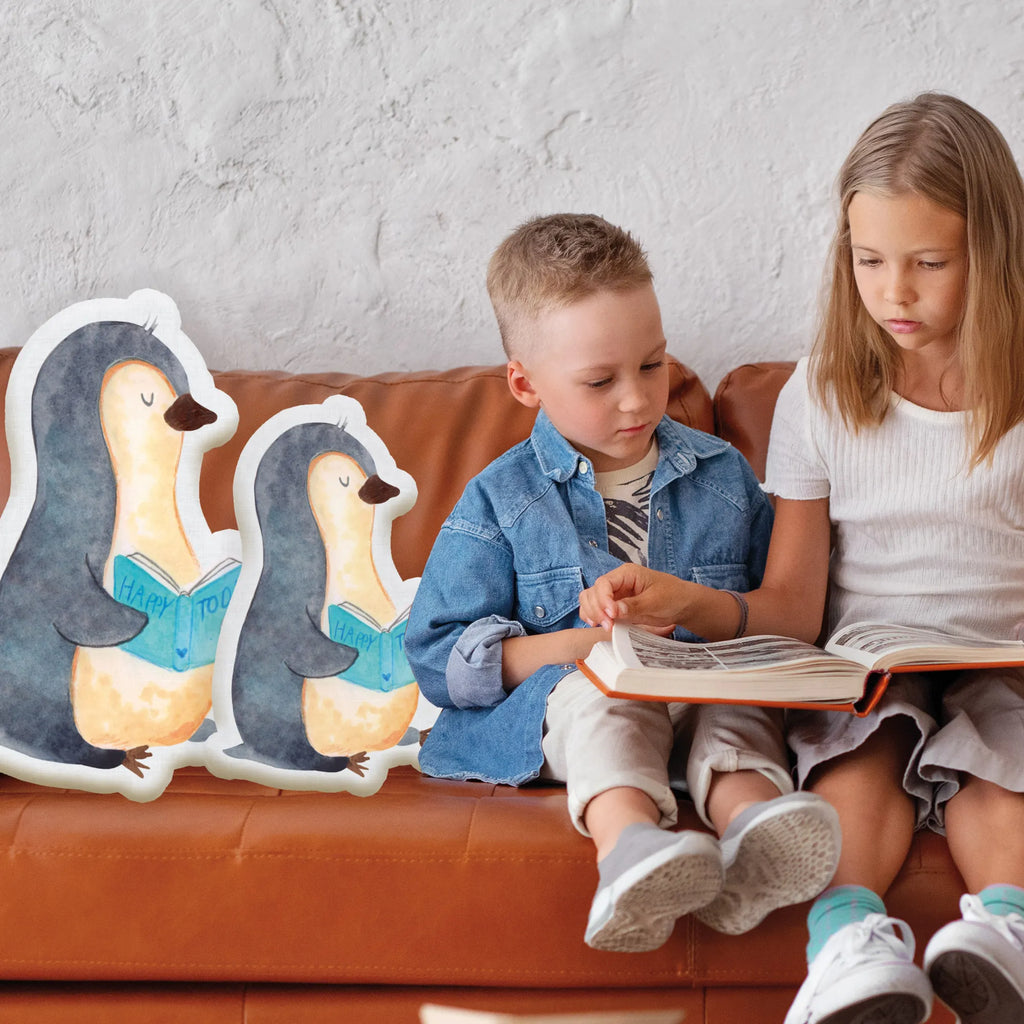 Personalisiertes Tierkissen Pinguin Buch Personalisiertes Tierkissen, Pinguin, Pinguine, Buch, Lesen, Bücherwurm, Nichtstun, Faulenzen, Ferien, Urlaub, Freizeit