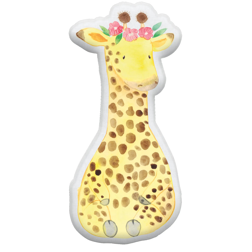 Tierkissen Giraffe Blumenkranz Tierkissen, Afrika, Wildtiere, Giraffe, Blumenkranz, Abenteurer, Selbstliebe, Freundin