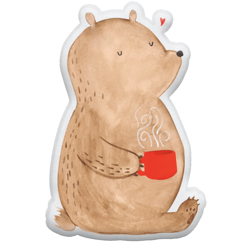 Kissen Kuscheltier Bär Kaffee Tierkissen, Kuscheltier, Plüschtier, Bär, Teddy, Teddybär, Kaffee, Coffee, Bären, guten Morgen, Morgenroutine, Welt erobern, Welt retten, Motivation