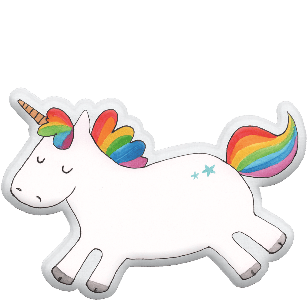 Kissen Kuscheltier Einhorn Happy Tierkissen, Kuscheltier, Plüschtier, Einhorn, Einhörner, Einhorn Deko, Pegasus, Unicorn, glücklich, fröhlich, Spaß, Freude, Lebensfreude, witzig, spannend, Lächeln, Lachen