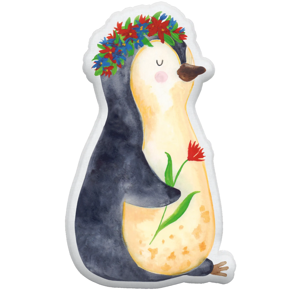 Tierkissen Pinguin Blumen Tierkissen, Pinguin, Pinguine, Blumenkranz, Universum, Leben, Wünsche, Ziele, Lebensziele, Motivation, Lebenslust, Liebeskummer, Geschenkidee