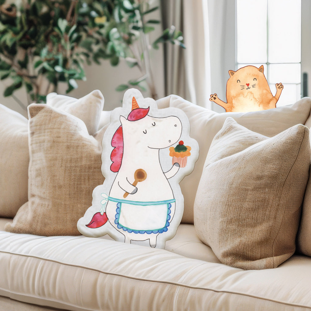 Kissen Kuscheltier Einhorn Küche Tierkissen, Kuscheltier, Plüschtier, Einhorn, Einhörner, Einhorn Deko, Pegasus, Unicorn, backen, Muffin, Motivation, Träumer, träumen, Bäckerin, Hobbykoch, Koch, Torte, Kuchen