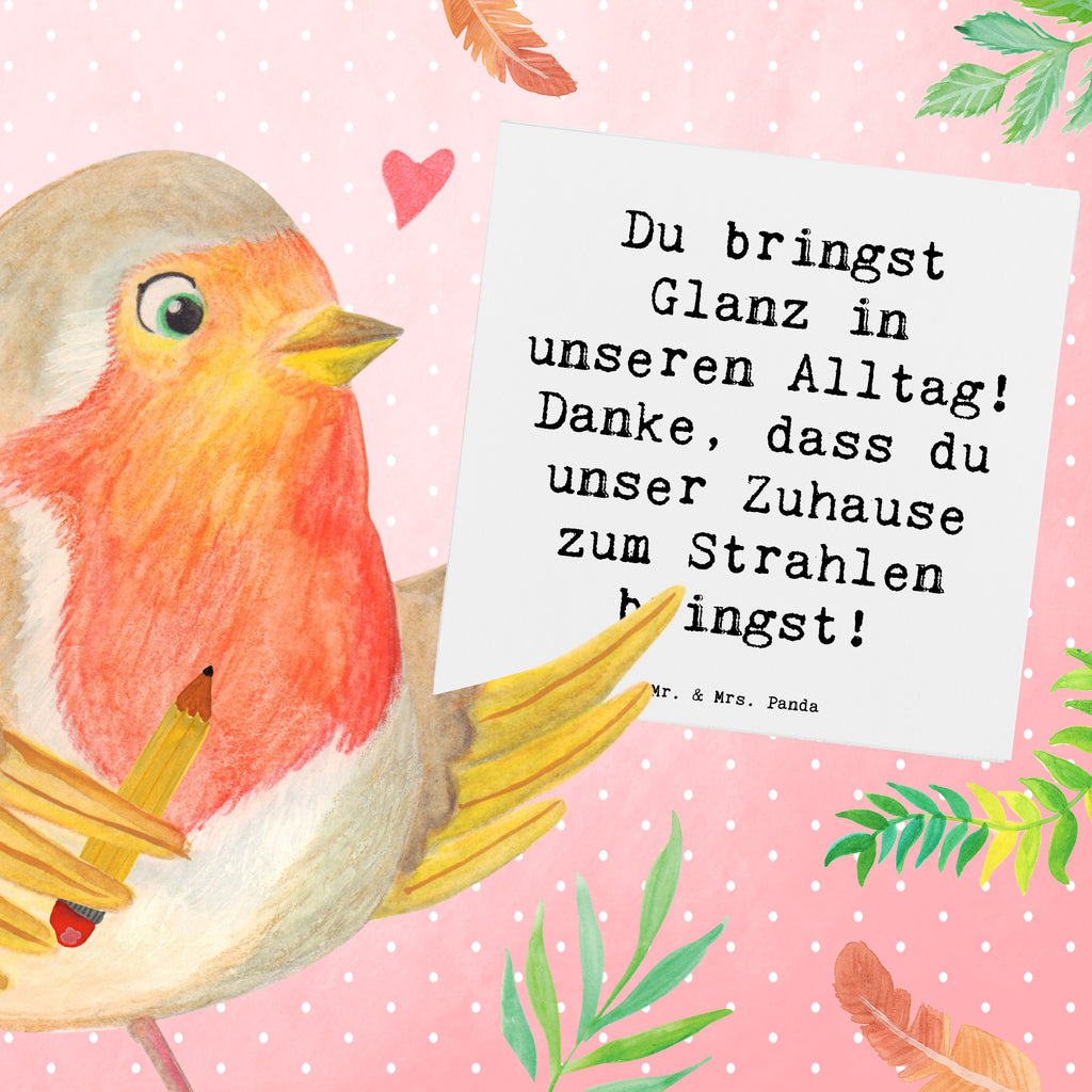 Deluxe Karte Spruch Glanz Putzfrau Karte, Grußkarte, Klappkarte, Einladungskarte, Glückwunschkarte, Hochzeitskarte, Geburtstagskarte, Hochwertige Grußkarte, Hochwertige Klappkarte