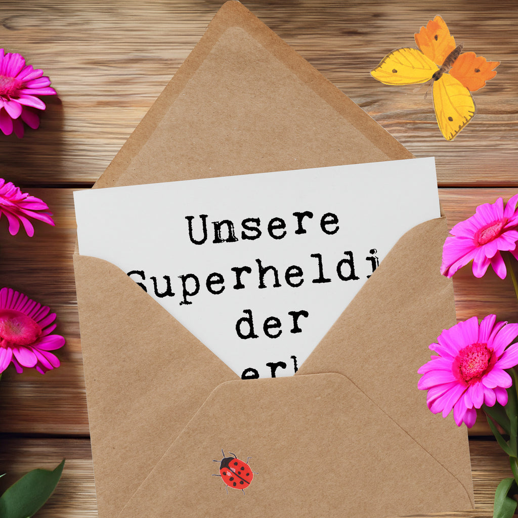 Deluxe Karte Unsere Superheldin der Sauberkeit! Danke für alles! Karte, Grußkarte, Klappkarte, Einladungskarte, Glückwunschkarte, Hochzeitskarte, Geburtstagskarte, Hochwertige Grußkarte, Hochwertige Klappkarte