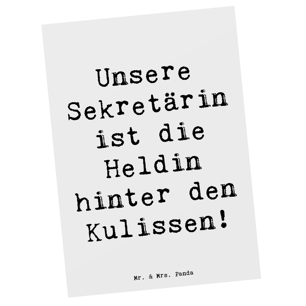 Postkarte Unsere Sekretärin ist die Heldin hinter den Kulissen! Postkarte, Karte, Geschenkkarte, Grußkarte, Einladung, Ansichtskarte, Geburtstagskarte, Einladungskarte, Dankeskarte, Ansichtskarten, Einladung Geburtstag, Einladungskarten Geburtstag