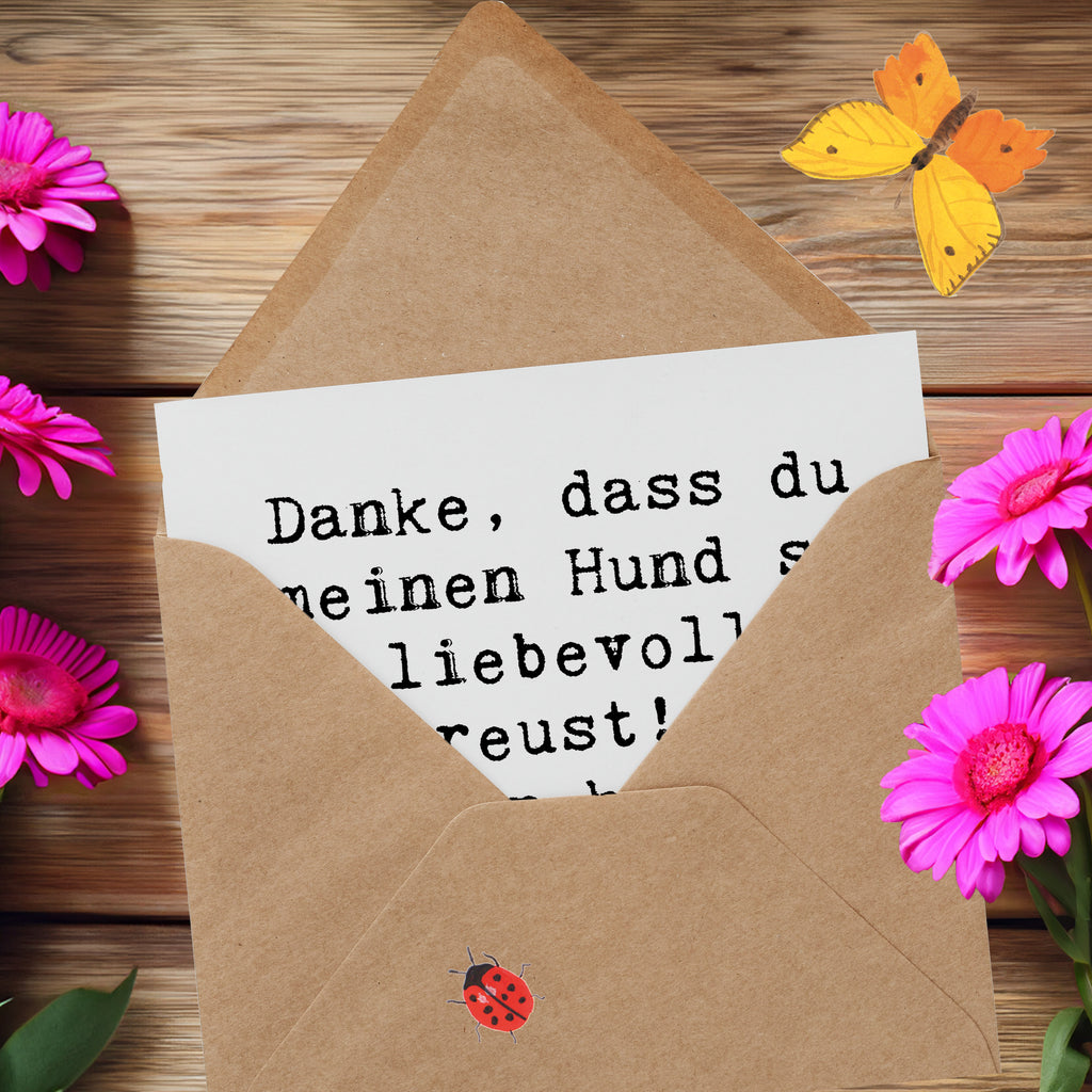 Deluxe Karte Danke, dass du meinen Hund so liebevoll betreust! Ich bin froh, dass du in unserem Leben bist. Karte, Grußkarte, Klappkarte, Einladungskarte, Glückwunschkarte, Hochzeitskarte, Geburtstagskarte, Hochwertige Grußkarte, Hochwertige Klappkarte