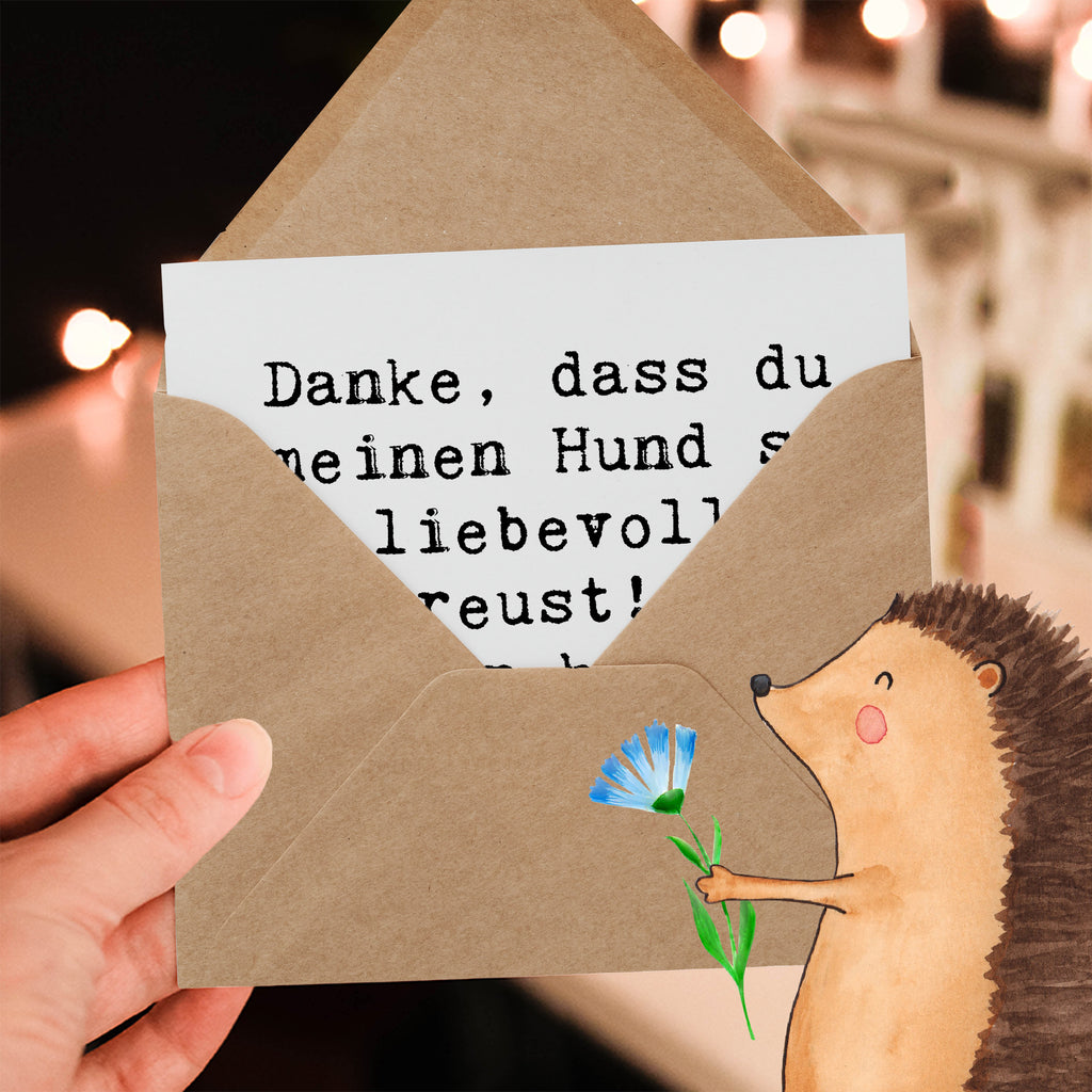 Deluxe Karte Danke, dass du meinen Hund so liebevoll betreust! Ich bin froh, dass du in unserem Leben bist. Karte, Grußkarte, Klappkarte, Einladungskarte, Glückwunschkarte, Hochzeitskarte, Geburtstagskarte, Hochwertige Grußkarte, Hochwertige Klappkarte