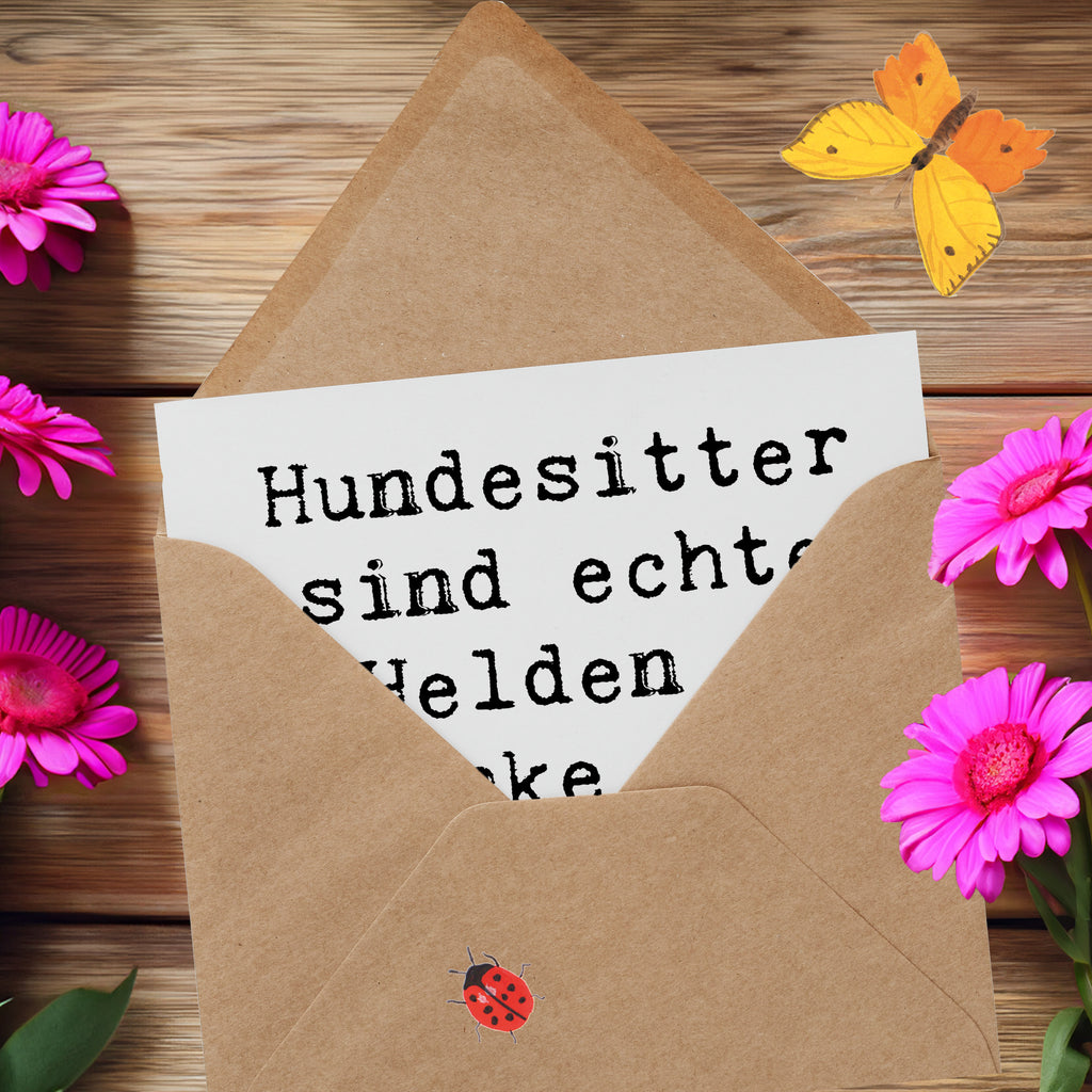 Deluxe Karte Hundesitter sind echte Helden - danke für deine Superkräfte! Karte, Grußkarte, Klappkarte, Einladungskarte, Glückwunschkarte, Hochzeitskarte, Geburtstagskarte, Hochwertige Grußkarte, Hochwertige Klappkarte