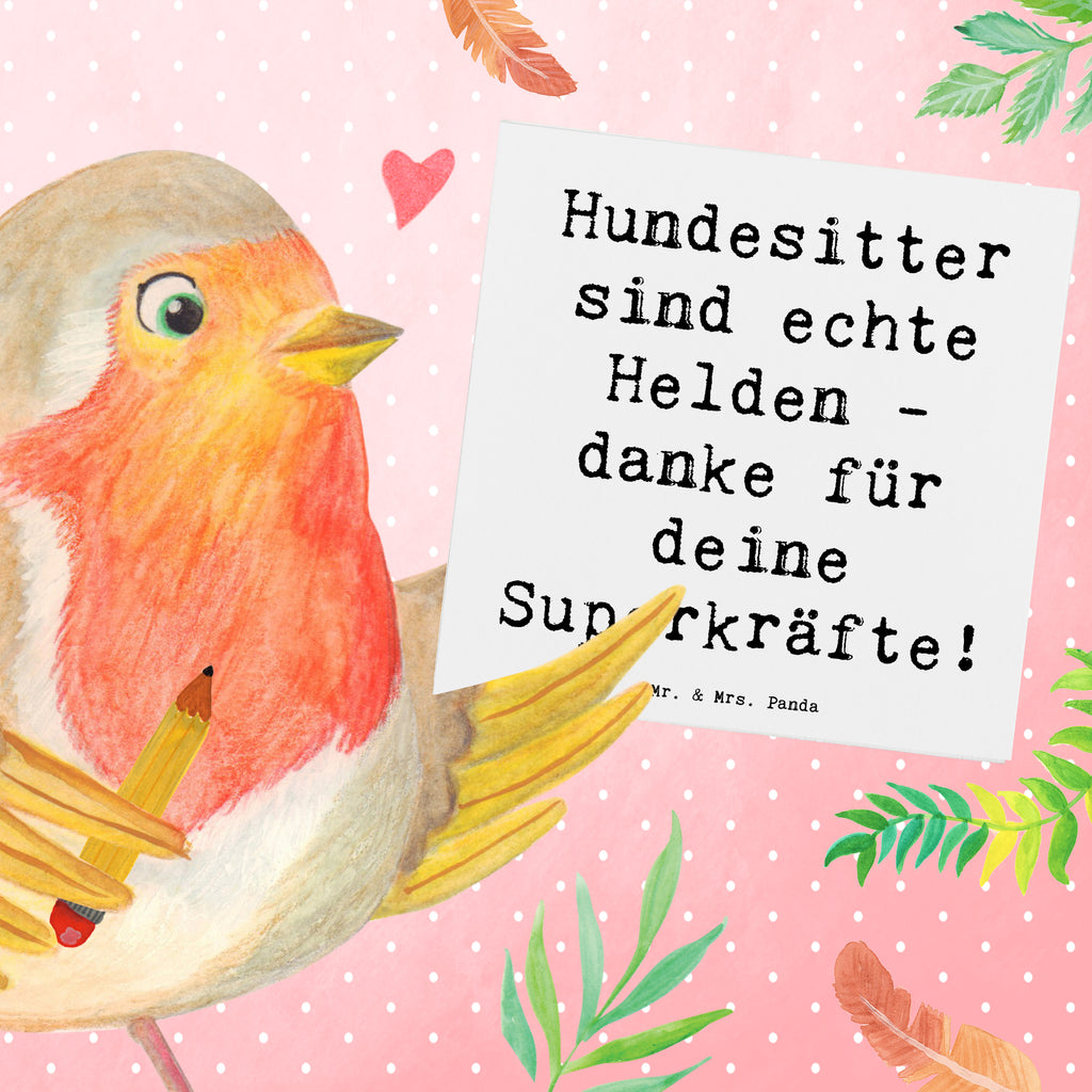 Deluxe Karte Hundesitter sind echte Helden - danke für deine Superkräfte! Karte, Grußkarte, Klappkarte, Einladungskarte, Glückwunschkarte, Hochzeitskarte, Geburtstagskarte, Hochwertige Grußkarte, Hochwertige Klappkarte