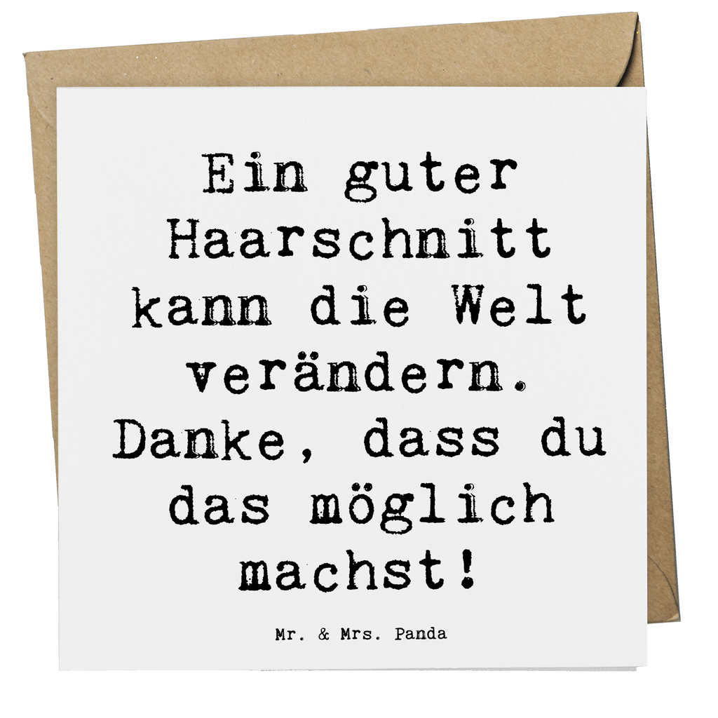 Deluxe Karte Ein guter Haarschnitt kann die Welt verändern. Danke, dass du das möglich machst! Karte, Grußkarte, Klappkarte, Einladungskarte, Glückwunschkarte, Hochzeitskarte, Geburtstagskarte, Hochwertige Grußkarte, Hochwertige Klappkarte