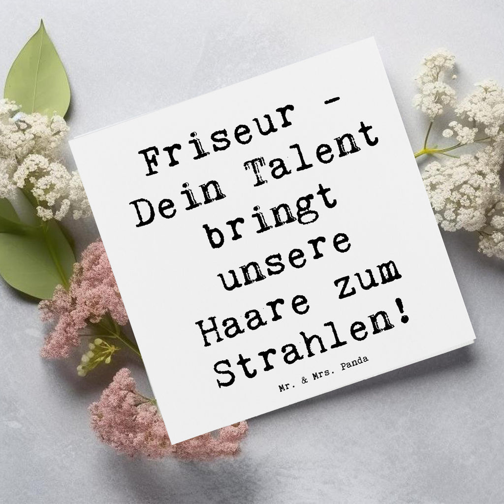 Deluxe Karte Friseur - Dein Talent bringt unsere Haare zum Strahlen! Karte, Grußkarte, Klappkarte, Einladungskarte, Glückwunschkarte, Hochzeitskarte, Geburtstagskarte, Hochwertige Grußkarte, Hochwertige Klappkarte