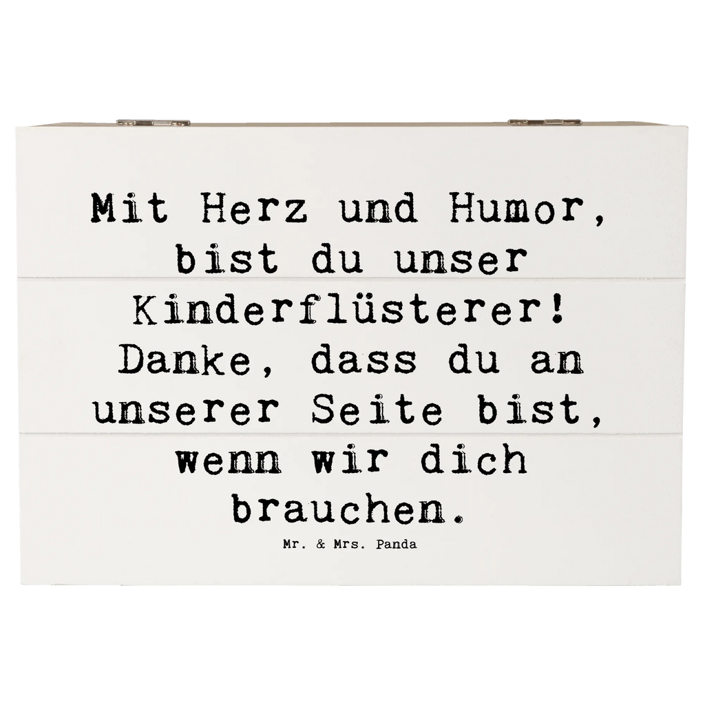 Holzkiste Mit Herz und Humor, bist du unser Kinderflüsterer! Danke, dass du an unserer Seite bist, wenn wir dich brauchen. Holzkiste, Kiste, Schatzkiste, Truhe, Schatulle, XXL, Erinnerungsbox, Erinnerungskiste, Dekokiste, Aufbewahrungsbox, Geschenkbox, Geschenkdose