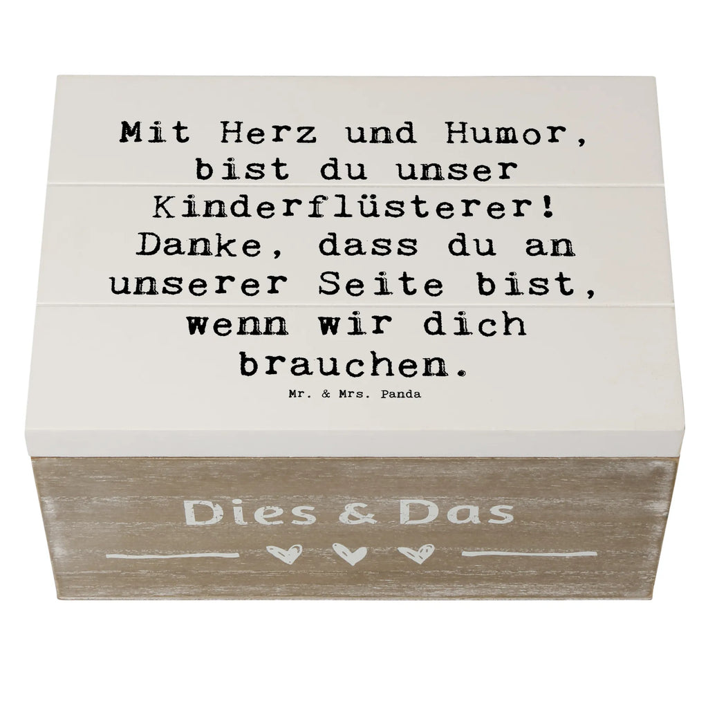 Holzkiste Mit Herz und Humor, bist du unser Kinderflüsterer! Danke, dass du an unserer Seite bist, wenn wir dich brauchen. Holzkiste, Kiste, Schatzkiste, Truhe, Schatulle, XXL, Erinnerungsbox, Erinnerungskiste, Dekokiste, Aufbewahrungsbox, Geschenkbox, Geschenkdose