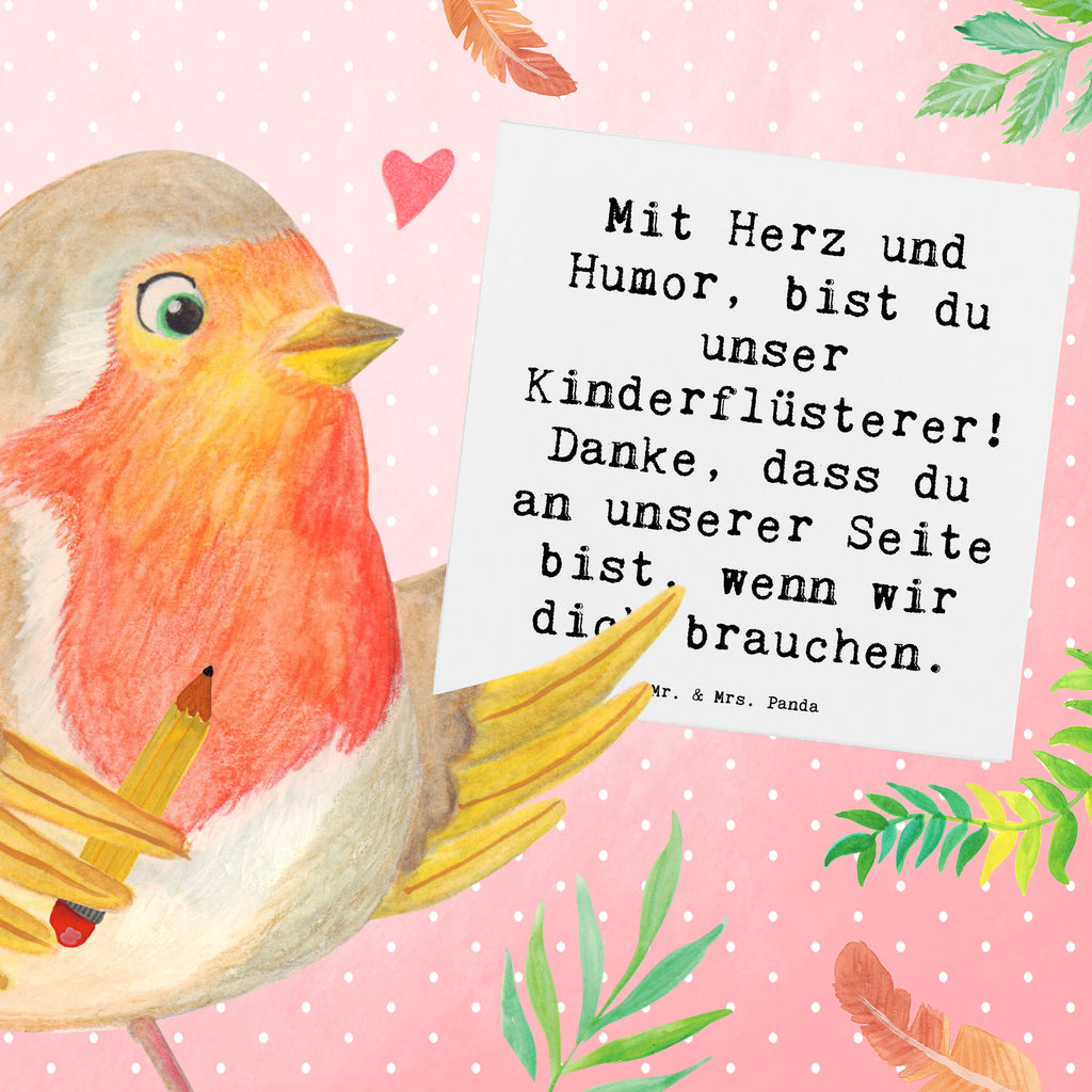 Deluxe Karte Mit Herz und Humor, bist du unser Kinderflüsterer! Danke, dass du an unserer Seite bist, wenn wir dich brauchen. Karte, Grußkarte, Klappkarte, Einladungskarte, Glückwunschkarte, Hochzeitskarte, Geburtstagskarte, Hochwertige Grußkarte, Hochwertige Klappkarte