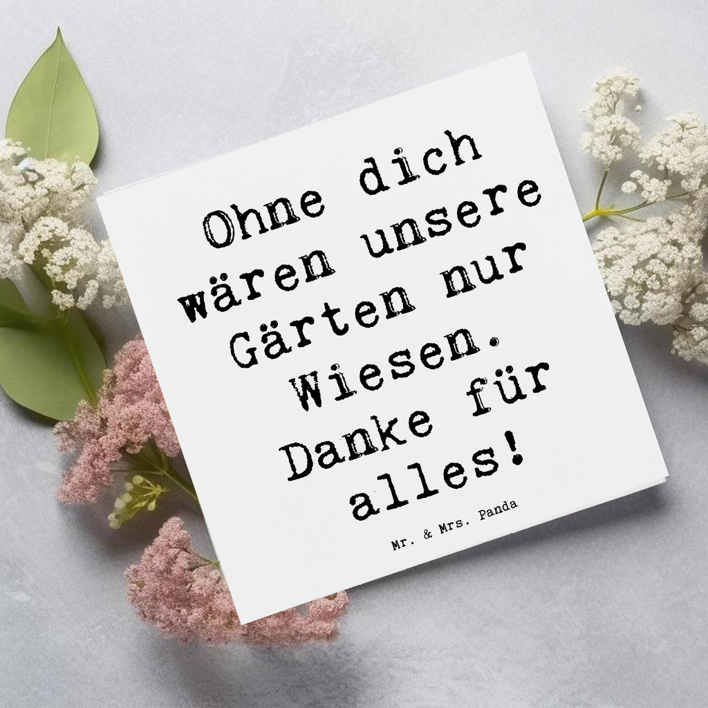 Deluxe Karte Ohne dich wären unsere Gärten nur Wiesen. Danke für alles! Karte, Grußkarte, Klappkarte, Einladungskarte, Glückwunschkarte, Hochzeitskarte, Geburtstagskarte, Hochwertige Grußkarte, Hochwertige Klappkarte