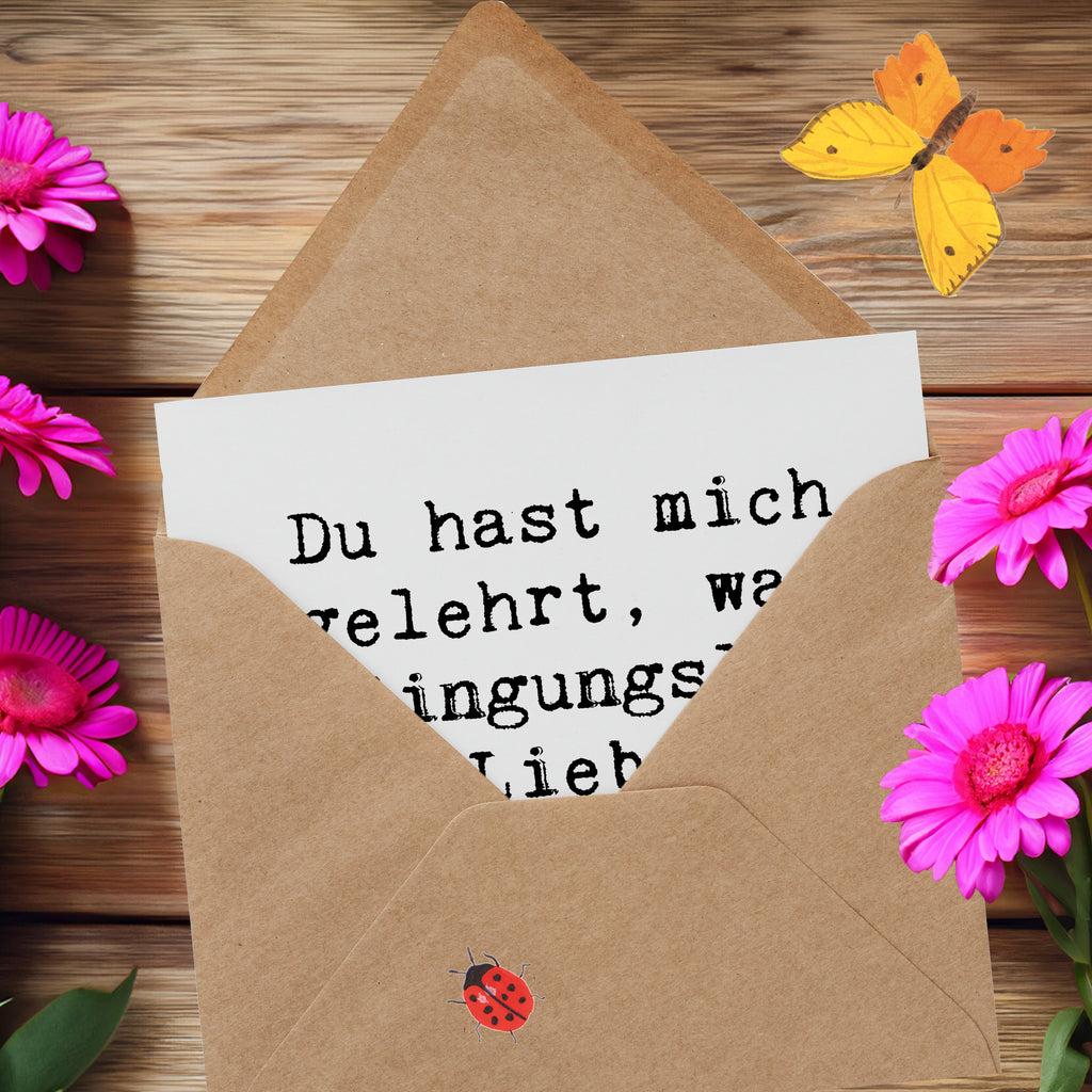 Deluxe Karte Du hast mich gelehrt, was bedingungslose Liebe bedeutet. Danke, Mama! Karte, Grußkarte, Klappkarte, Einladungskarte, Glückwunschkarte, Hochzeitskarte, Geburtstagskarte, Hochwertige Grußkarte, Hochwertige Klappkarte