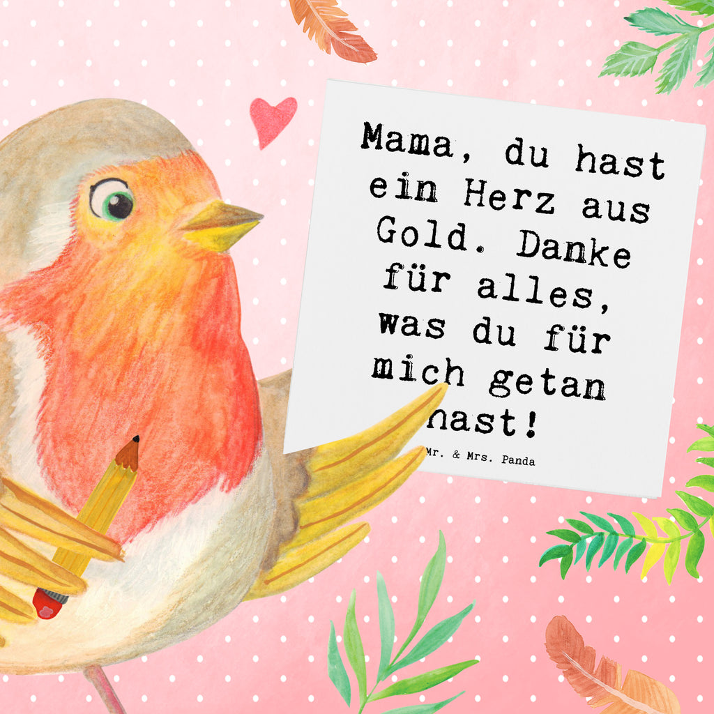 Deluxe Karte Mama, du hast ein Herz aus Gold. Danke für alles, was du für mich getan hast! Karte, Grußkarte, Klappkarte, Einladungskarte, Glückwunschkarte, Hochzeitskarte, Geburtstagskarte, Hochwertige Grußkarte, Hochwertige Klappkarte