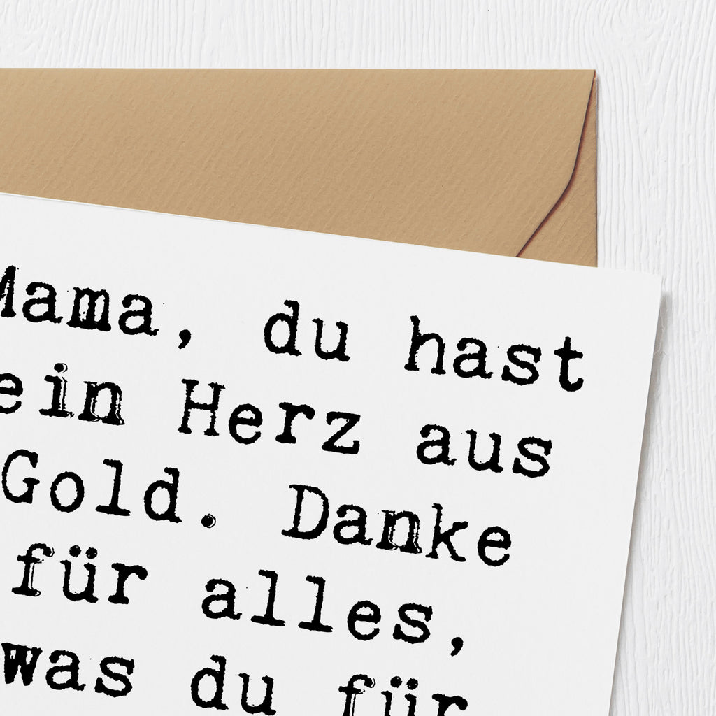 Deluxe Karte Mama, du hast ein Herz aus Gold. Danke für alles, was du für mich getan hast! Karte, Grußkarte, Klappkarte, Einladungskarte, Glückwunschkarte, Hochzeitskarte, Geburtstagskarte, Hochwertige Grußkarte, Hochwertige Klappkarte