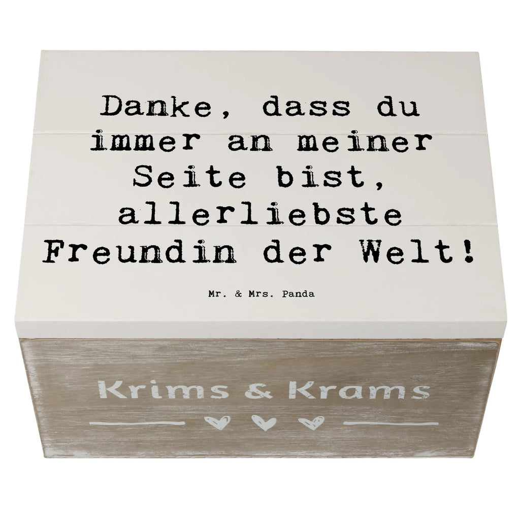 Holzkiste Danke, dass du immer an meiner Seite bist, allerliebste Freundin der Welt! Holzkiste, Kiste, Schatzkiste, Truhe, Schatulle, XXL, Erinnerungsbox, Erinnerungskiste, Dekokiste, Aufbewahrungsbox, Geschenkbox, Geschenkdose