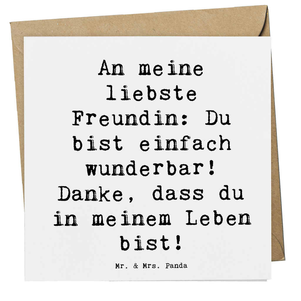 Deluxe Karte An meine liebste Freundin: Du bist einfach wunderbar! Danke, dass du in meinem Leben bist! Karte, Grußkarte, Klappkarte, Einladungskarte, Glückwunschkarte, Hochzeitskarte, Geburtstagskarte, Hochwertige Grußkarte, Hochwertige Klappkarte