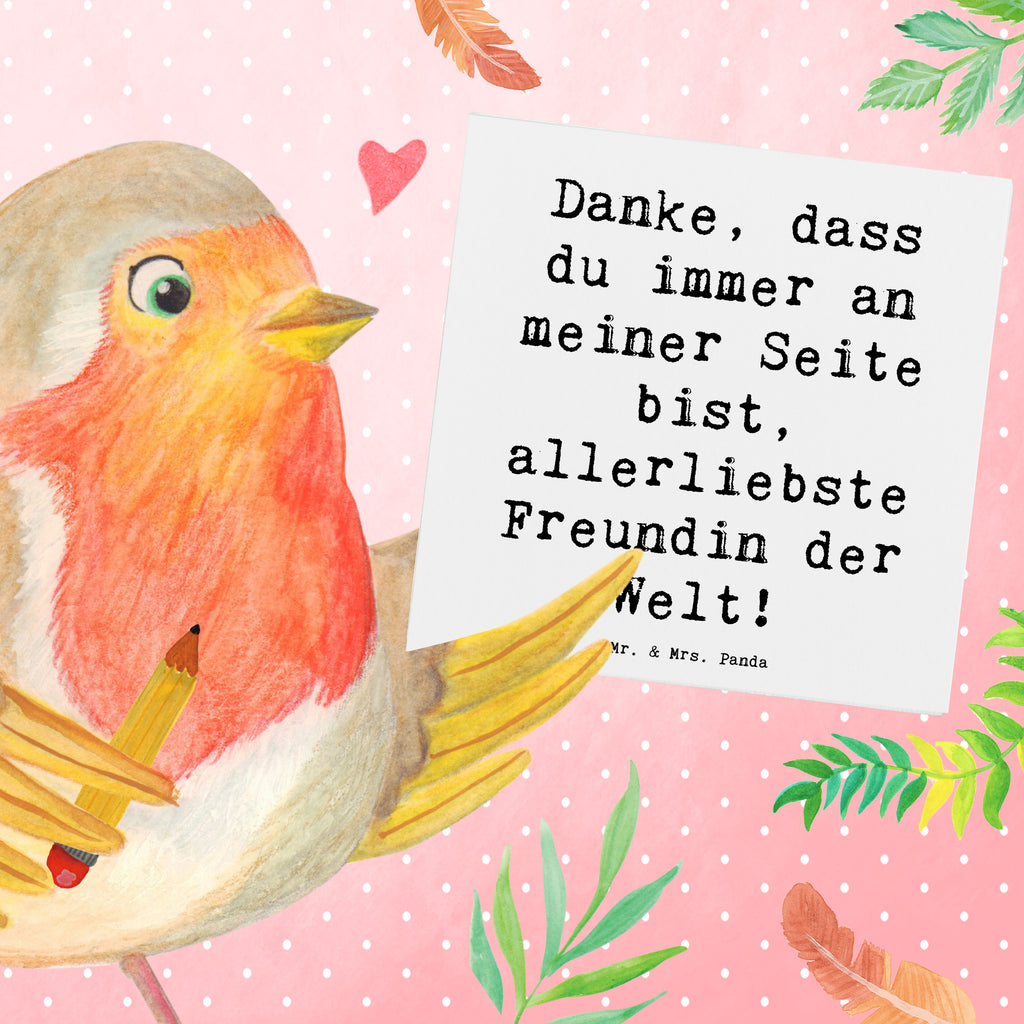 Deluxe Karte Danke, dass du immer an meiner Seite bist, allerliebste Freundin der Welt! Karte, Grußkarte, Klappkarte, Einladungskarte, Glückwunschkarte, Hochzeitskarte, Geburtstagskarte, Hochwertige Grußkarte, Hochwertige Klappkarte