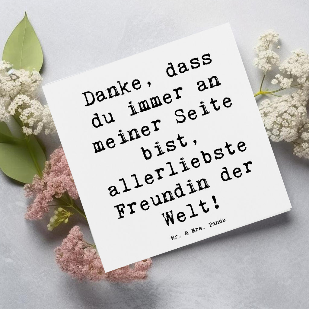 Deluxe Karte Danke, dass du immer an meiner Seite bist, allerliebste Freundin der Welt! Karte, Grußkarte, Klappkarte, Einladungskarte, Glückwunschkarte, Hochzeitskarte, Geburtstagskarte, Hochwertige Grußkarte, Hochwertige Klappkarte