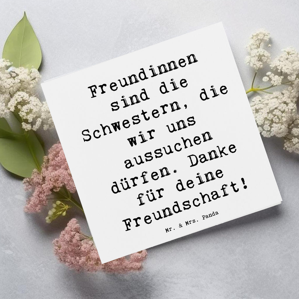 Deluxe Karte Freundinnen sind die Schwestern, die wir uns aussuchen dürfen. Danke für deine Freundschaft! Karte, Grußkarte, Klappkarte, Einladungskarte, Glückwunschkarte, Hochzeitskarte, Geburtstagskarte, Hochwertige Grußkarte, Hochwertige Klappkarte