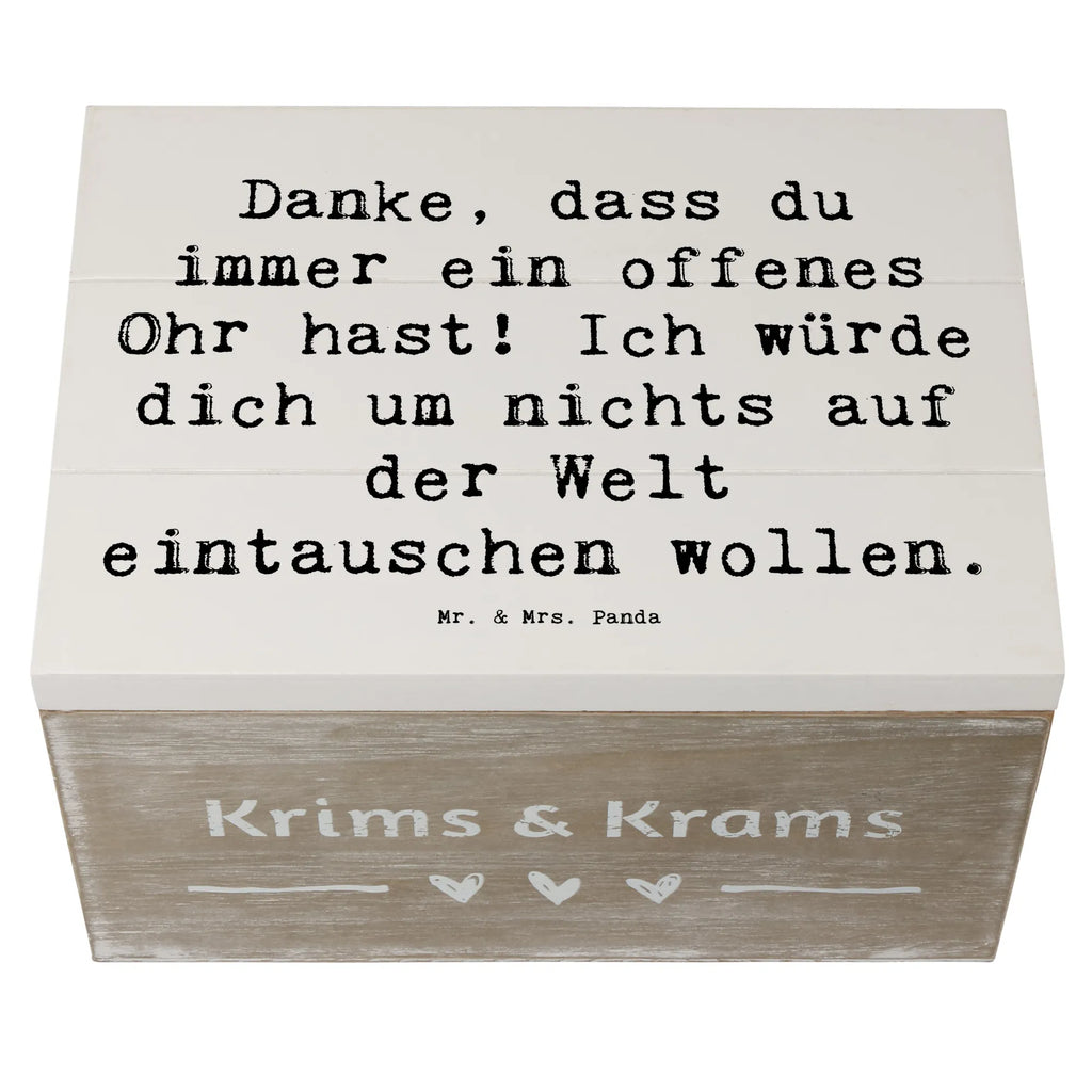 Holzkiste Danke, dass du immer ein offenes Ohr hast! Ich würde dich um nichts auf der Welt eintauschen wollen. Holzkiste, Kiste, Schatzkiste, Truhe, Schatulle, XXL, Erinnerungsbox, Erinnerungskiste, Dekokiste, Aufbewahrungsbox, Geschenkbox, Geschenkdose