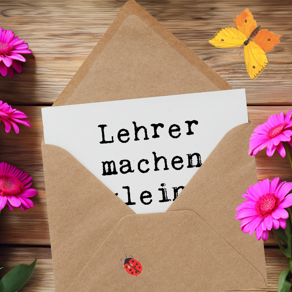 Deluxe Karte Lehrer machen kleine Menschen großartig. Karte, Grußkarte, Klappkarte, Einladungskarte, Glückwunschkarte, Hochzeitskarte, Geburtstagskarte, Hochwertige Grußkarte, Hochwertige Klappkarte