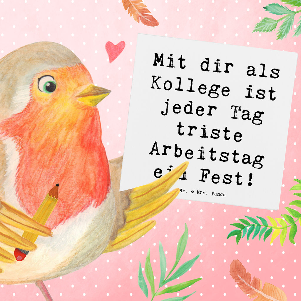 Deluxe Karte Mit dir als Kollege ist jeder Tag triste Arbeitstag ein Fest! Karte, Grußkarte, Klappkarte, Einladungskarte, Glückwunschkarte, Hochzeitskarte, Geburtstagskarte, Hochwertige Grußkarte, Hochwertige Klappkarte