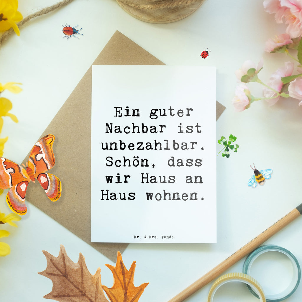 Grußkarte Ein guter Nachbar ist unbezahlbar. Schön, dass wir Haus an Haus wohnen. Grußkarte, Klappkarte, Einladungskarte, Glückwunschkarte, Hochzeitskarte, Geburtstagskarte, Karte, Ansichtskarten