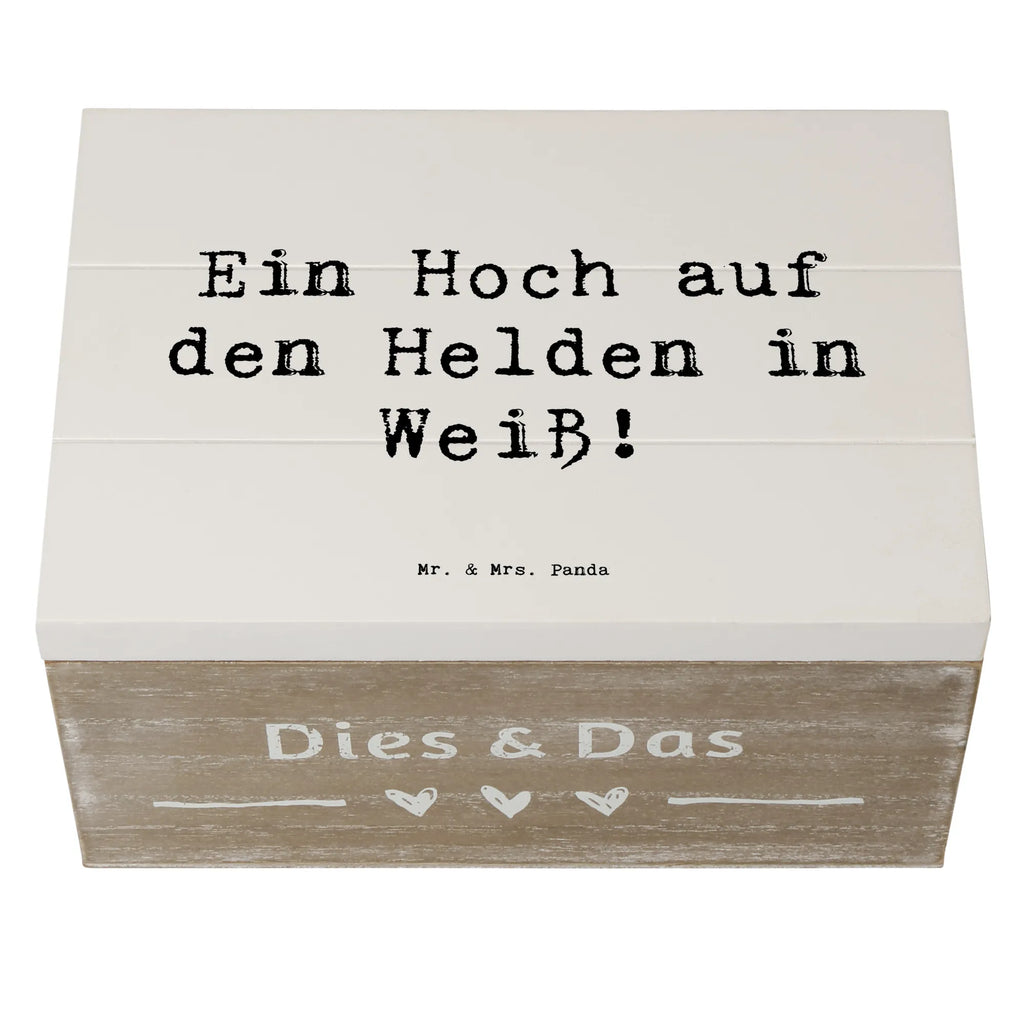 Holzkiste Ein Hoch auf den Helden in Weiß! Holzkiste, Kiste, Schatzkiste, Truhe, Schatulle, XXL, Erinnerungsbox, Erinnerungskiste, Dekokiste, Aufbewahrungsbox, Geschenkbox, Geschenkdose