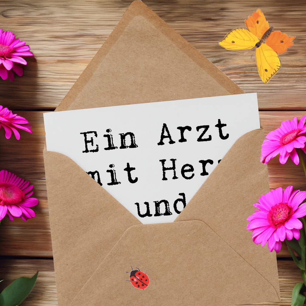 Deluxe Karte Ein Arzt mit Herz und Verstand. Danke! Karte, Grußkarte, Klappkarte, Einladungskarte, Glückwunschkarte, Hochzeitskarte, Geburtstagskarte, Hochwertige Grußkarte, Hochwertige Klappkarte