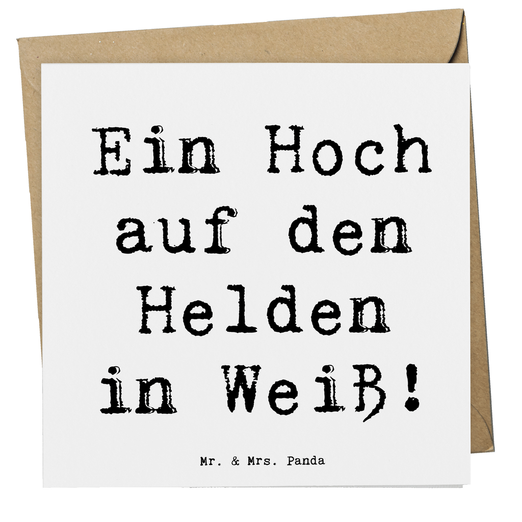 Deluxe Karte Ein Hoch auf den Helden in Weiß! Karte, Grußkarte, Klappkarte, Einladungskarte, Glückwunschkarte, Hochzeitskarte, Geburtstagskarte, Hochwertige Grußkarte, Hochwertige Klappkarte