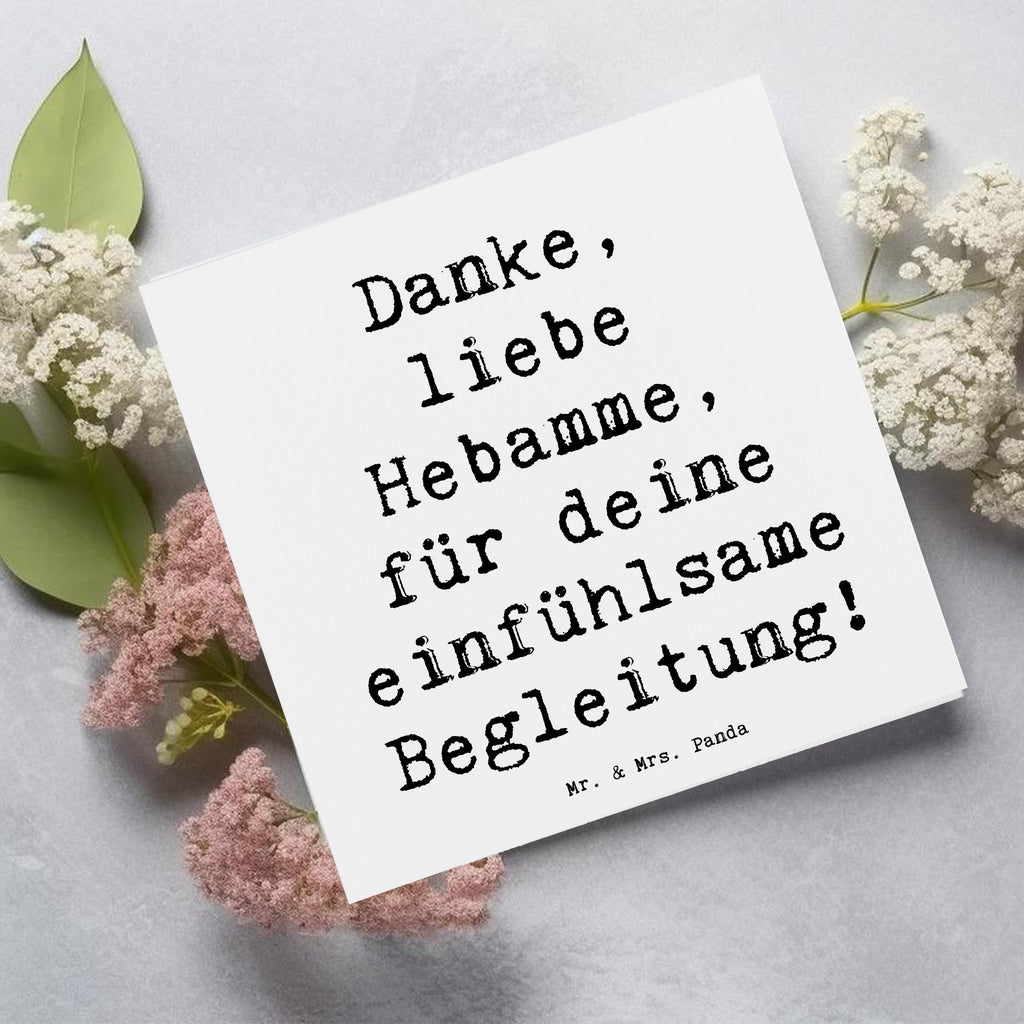 Deluxe Karte Danke, liebe Hebamme, für deine einfühlsame Begleitung! Karte, Grußkarte, Klappkarte, Einladungskarte, Glückwunschkarte, Hochzeitskarte, Geburtstagskarte, Hochwertige Grußkarte, Hochwertige Klappkarte