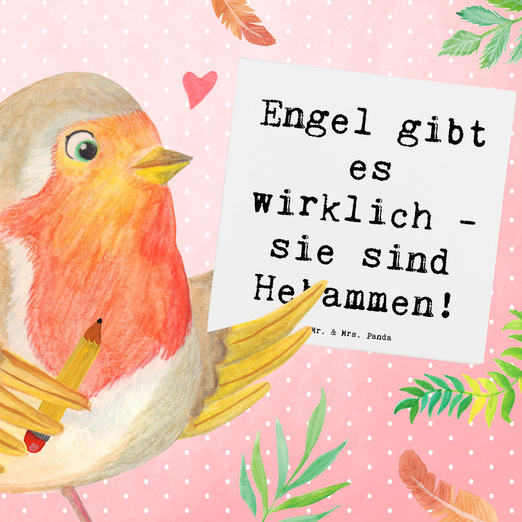 Deluxe Karte Spruch Hebamme Engel Karte, Grußkarte, Klappkarte, Einladungskarte, Glückwunschkarte, Hochzeitskarte, Geburtstagskarte, Hochwertige Grußkarte, Hochwertige Klappkarte