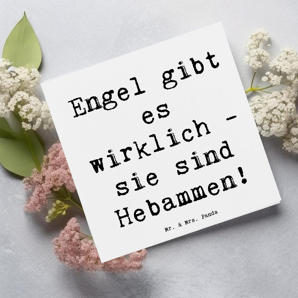 Deluxe Karte Spruch Hebamme Engel Karte, Grußkarte, Klappkarte, Einladungskarte, Glückwunschkarte, Hochzeitskarte, Geburtstagskarte, Hochwertige Grußkarte, Hochwertige Klappkarte