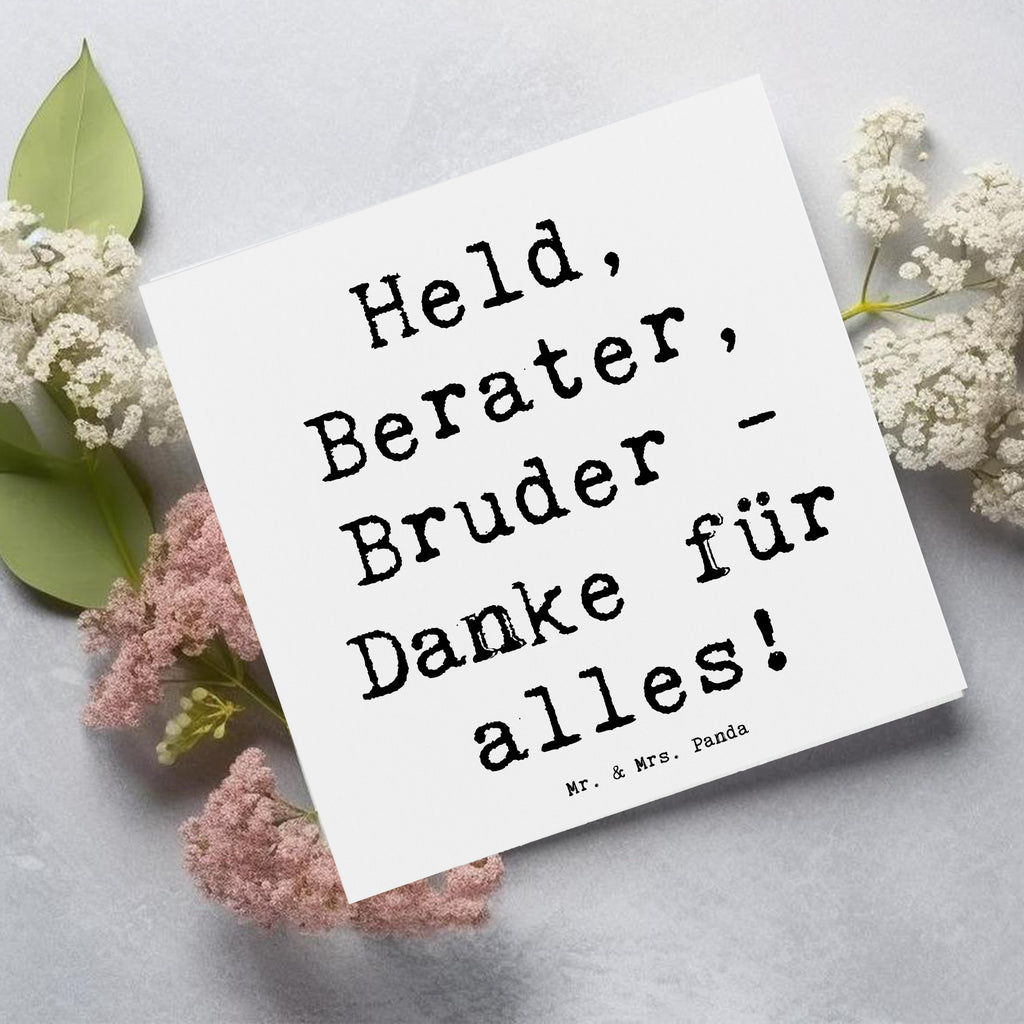 Deluxe Karte Held, Berater, Bruder - Danke für alles! Karte, Grußkarte, Klappkarte, Einladungskarte, Glückwunschkarte, Hochzeitskarte, Geburtstagskarte, Hochwertige Grußkarte, Hochwertige Klappkarte